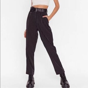 Vintage Escada High Rise Black Pinstriped Trousers  size 12